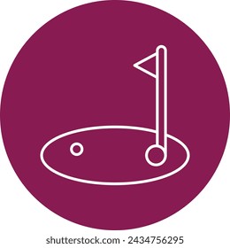 Golf Line Circle Icon Design For Personal And Commercial Use.