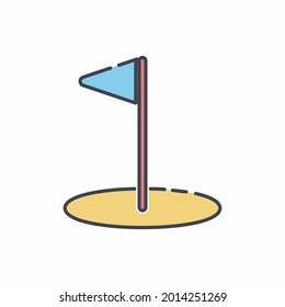Golf - Line Cut Style.Logo element illustration.symbol design.colored collection.Editable stroke