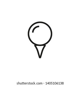 Golf line icon. Ball, sphere, teeing spot. Sport concept. Vector illustration can be used for topics like play, hobby, club