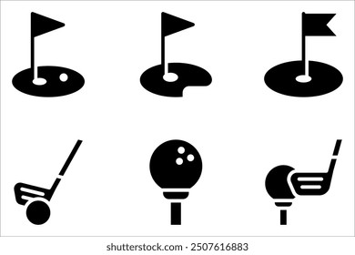 Golf line icon set. Golf yard outline vector icon Symbol on white background