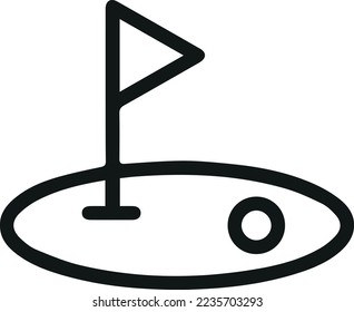 Golf line icon, sign or symbol. Premium pictogram in trendy outline style. Golf pixel perfect vector icon isolated on a white background.