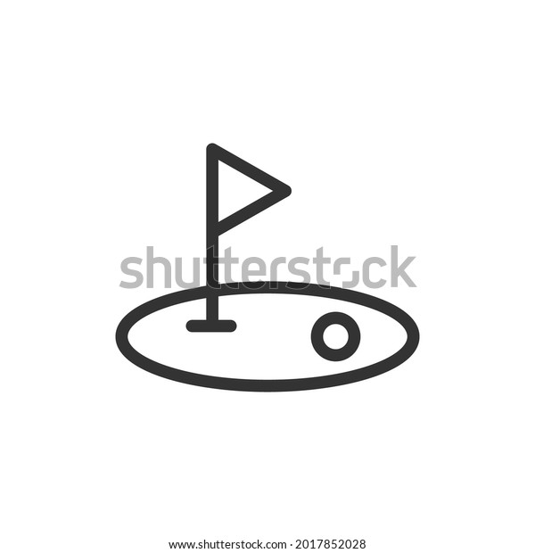 Golf line icon, sign or symbol. Premium\
pictogram in trendy outline style. Golf pixel perfect vector icon\
isolated on a white background.\
