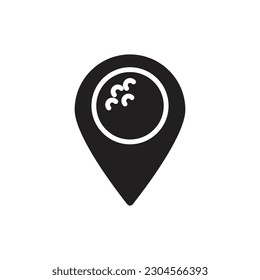 Golf Location Filled Icon Vector Illustration
