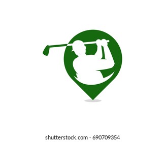 Golf Location Icon Logo Design Element