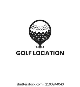 Golf Location Logo Design Premium Vector . Suitable for your company 
