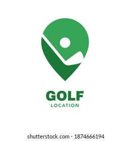 Símbolo del logotipo del marcador de ubicación de golf