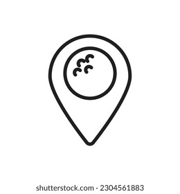 Golf Location Outline Icon Vector Illustration