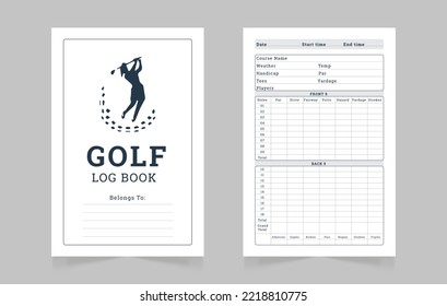 golf log book design template 
