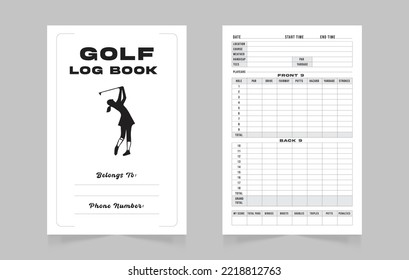 golf log book design template 
