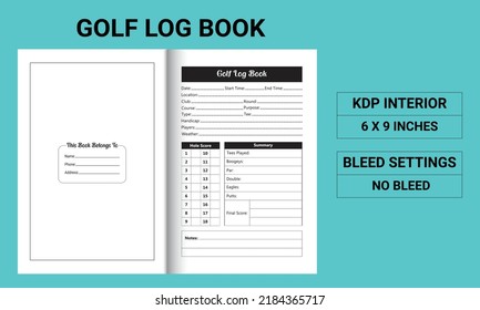 Golf Log Book - Kdp Interior