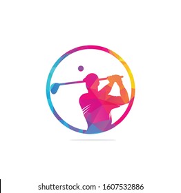 Golf Logo Abstract Swing and Hit the Ball, Field Golf Logo vector Template,logo golf ,logo field golf