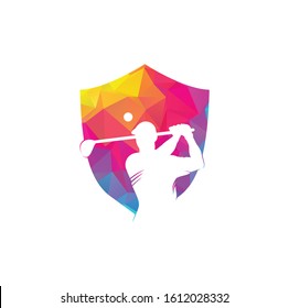 Golf Logo Abstract Swing and Hit the Ball, Field Golf Logo vector Template,logo golf ,logo field golf