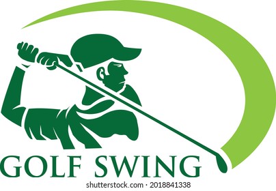 Golf Logo Abstract Swing and Hit the Ball