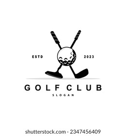 Golf Logo, Ball Game Sport Club Team Golf, Game Tournament Design, Symbol Template Illustration