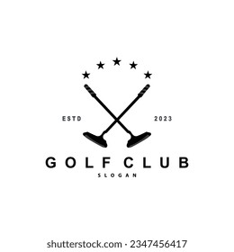 Golf Logo, Ball Game Sport Club Team Golf, Game Tournament Design, Symbol Template Illustration