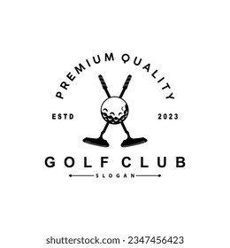 Golf Logo, Ball Game Sport Club Team Golf, Game Tournament Design, Symbol Template Illustration