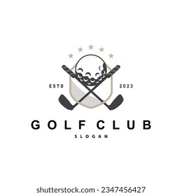 Golf Logo, Ball Game Sport Club Team Golf, Game Tournament Design, Symbol Template Illustration