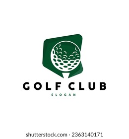 Golf Logo, Ball Game Sport Club Team Golf, Game Tournament Design, Symbol Template Illustration