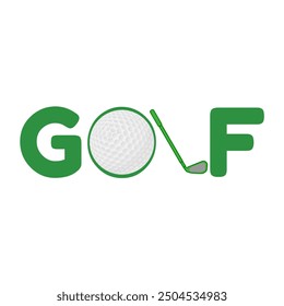 golf logo with ball and stick, logo concept, creative design