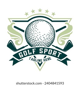 golf logo. golf ball and stick golf, Design for golf clubs