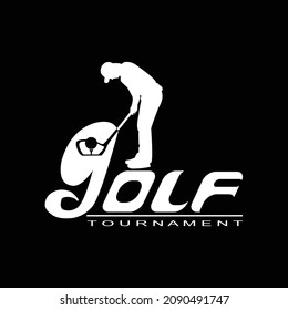 golf logo black and white simple logo design vector template inspiration