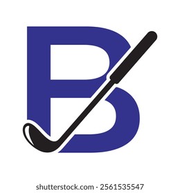Golf Logo combine with letter B vector template