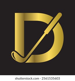 Golf Logo combine with letter D vector template