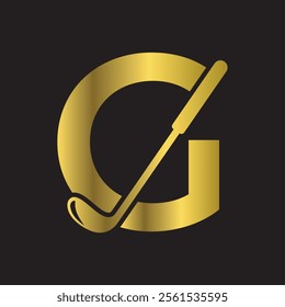 Golf Logo combine with letter G vector template