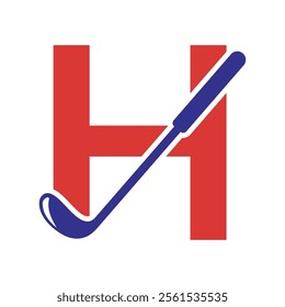 Golf Logo combine with letter H vector template