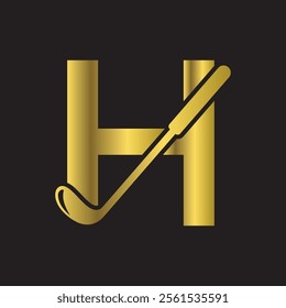 Golf Logo combine with letter H vector template