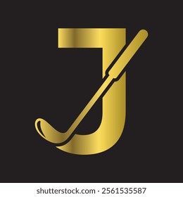 Golf Logo combine with letter J vector template