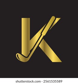 Golf Logo combine with letter K vector template