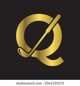 Golf Logo combine with letter Q vector template