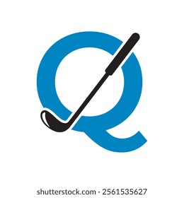 Golf Logo combine with letter Q vector template