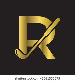 Golf Logo combine with letter R vector template