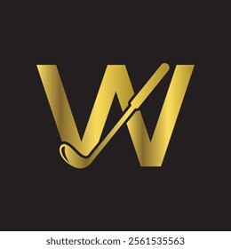 Golf Logo combine with letter W vector template