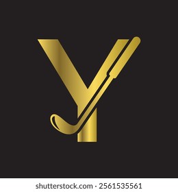 Golf Logo combine with letter Y vector template