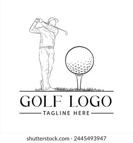 Golflogo, Firmenlogo-Design-Idee, Sketch-Vektorillustration