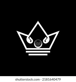 golf logo crown vector illustration isolated background
