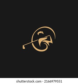 Golf Logo Design. Golf Club Icon With golfer hitting the ball.
