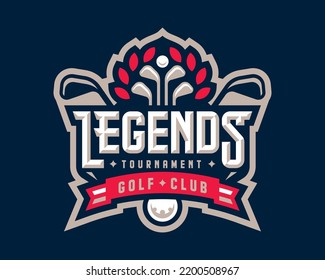 Golf logo design, emblem tournament template editable for your design.