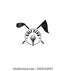 Golf logo design. Golf flag and stick Crossed shape. for golf clubs.  Suitable for your design need, logo, illustration, animation, etc.