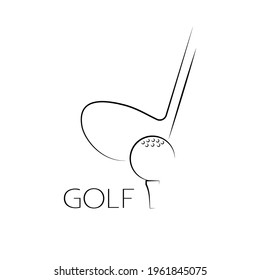 Golf logo design. Minimalist line art style
