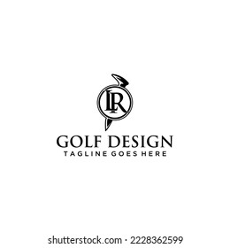 Golf logo design monogram circle tee graphic branding