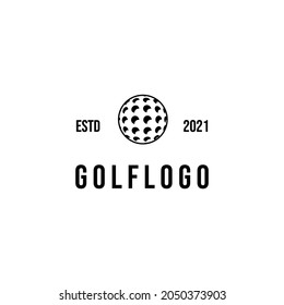 Golf logo design retro hipster vintage