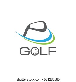 Icono de símbolo de diseño de logotipo de golf
