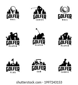 Golf logo design template, Logo of golf championship, illustration, Creative icon, Perfect for Competition, Outdoor, Game, Tournament, etc