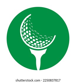 Golf Logo Design Template Vector. Golf ball on tee logo design icon.