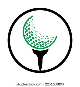 Vector de plantilla de diseño de logotipo de golf. Balón de golf en el icono de diseño del logo.