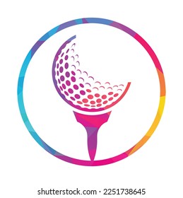 Vector de plantilla de diseño de logotipo de golf. Balón de golf en el icono de diseño del logo.